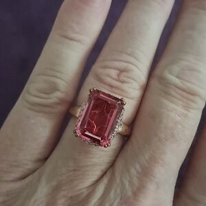 Radiant Orchid Quartz & White Zircon Accented Ring